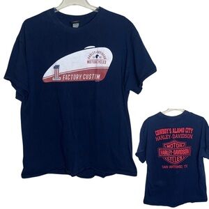 Harley-Davidson T-shirt Factory Custom San Antonio Texas Navy Blue Size XL